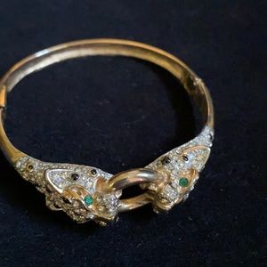 Double head Rams Bracelet with crystals